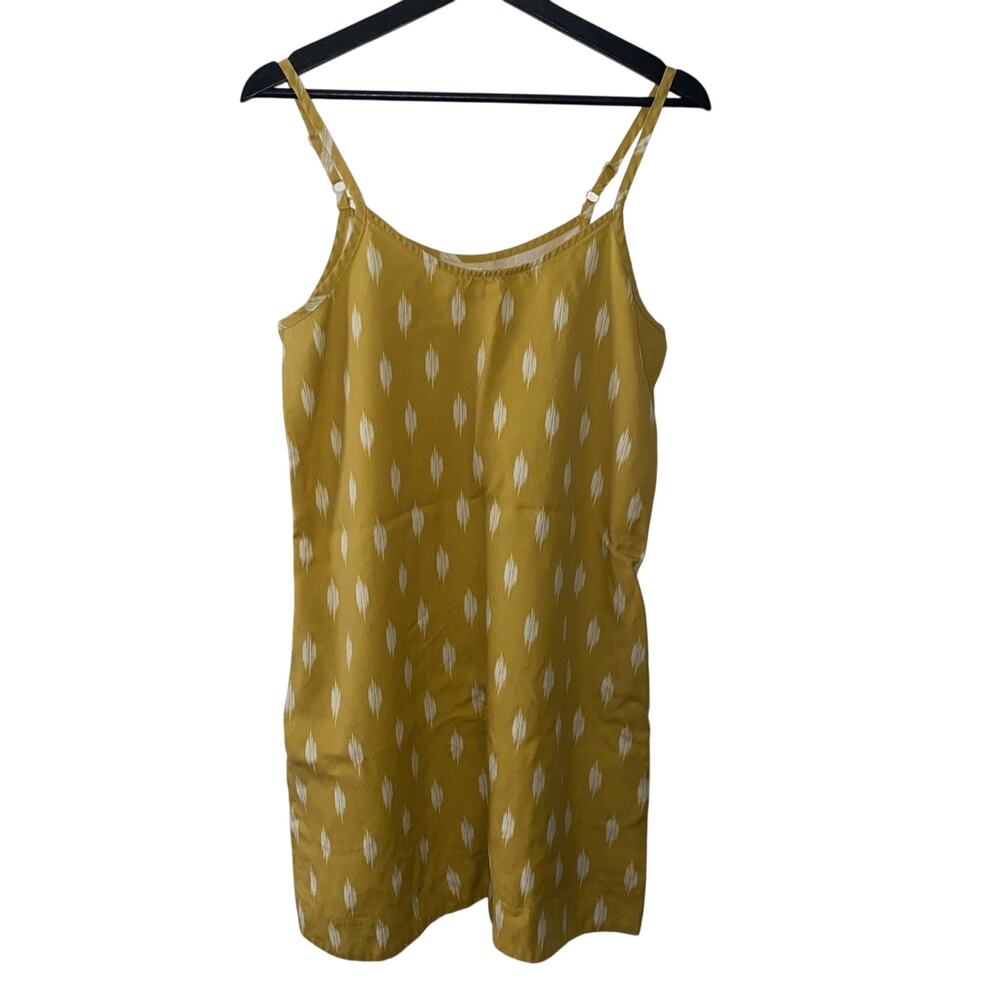 UpWest Mustard Boho Tank Dress Womens Small Adjustable Strap Pockets